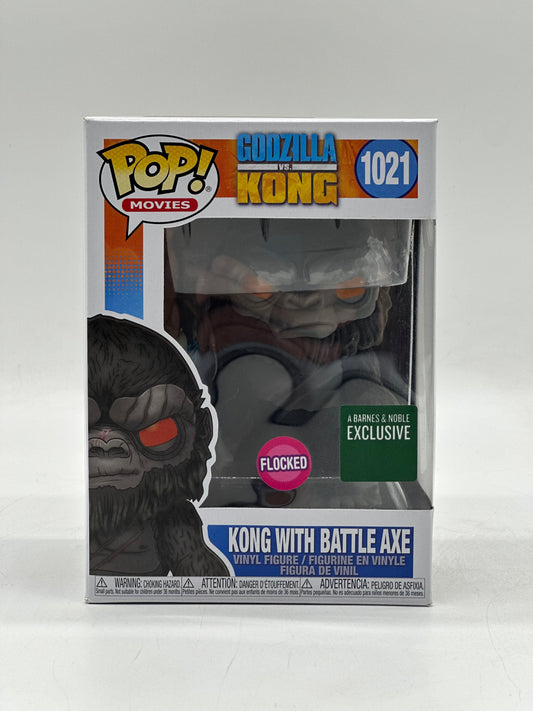 Pop! Movies Godzilla VS Kong 1021 Kong With Battle Axe Flocked A Barnes & Noble Exclusive