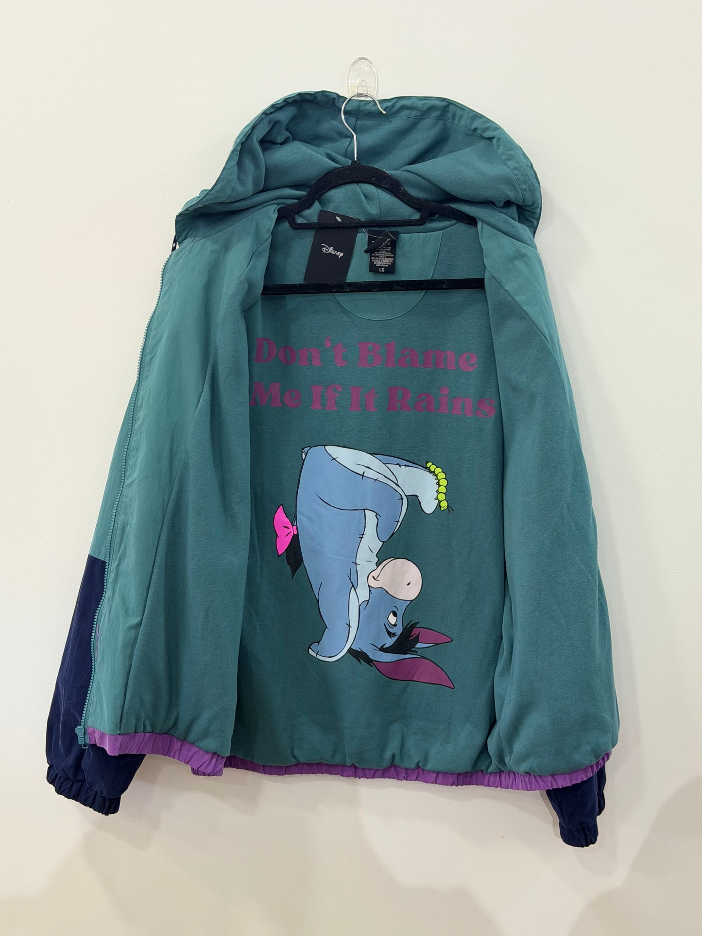Disney Winnie The Pooh Eeyore Color Block Windbreaker Large