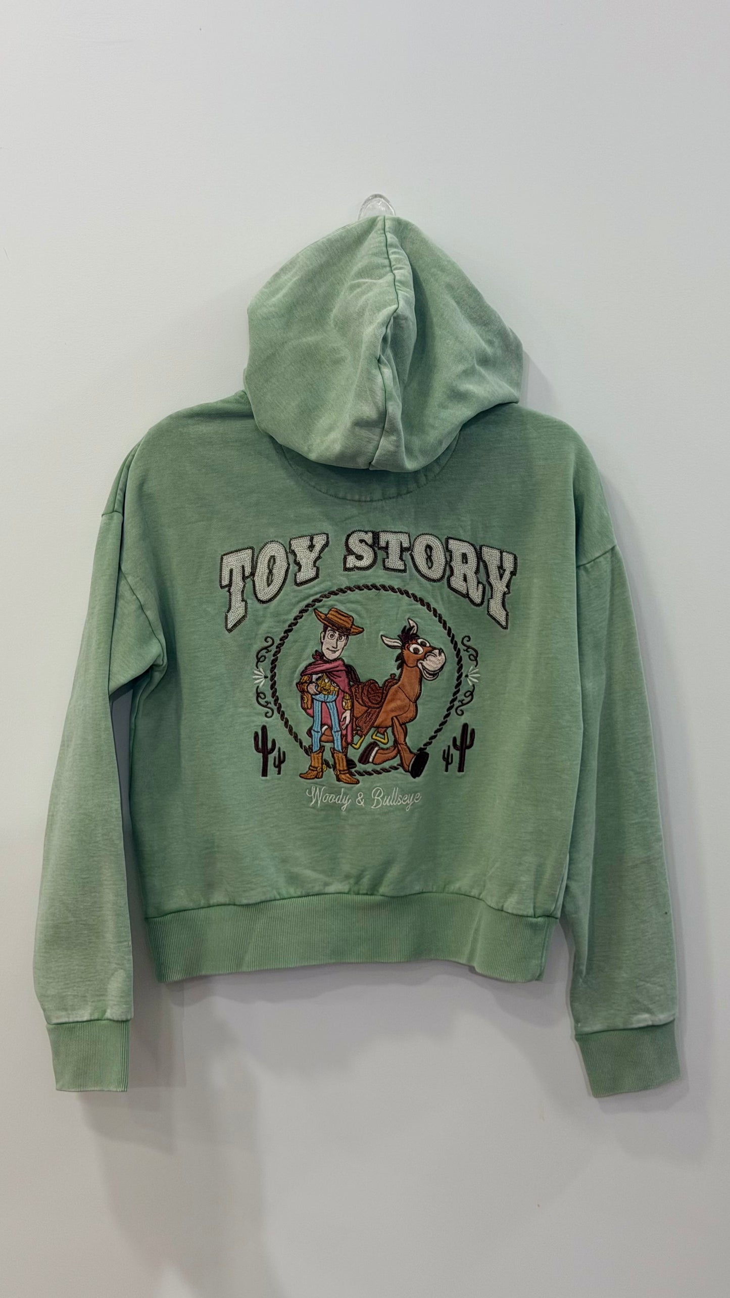 Disney Pixar Toy Story 5 Woody & Bullseye Cropped Zipered Hoodie Large