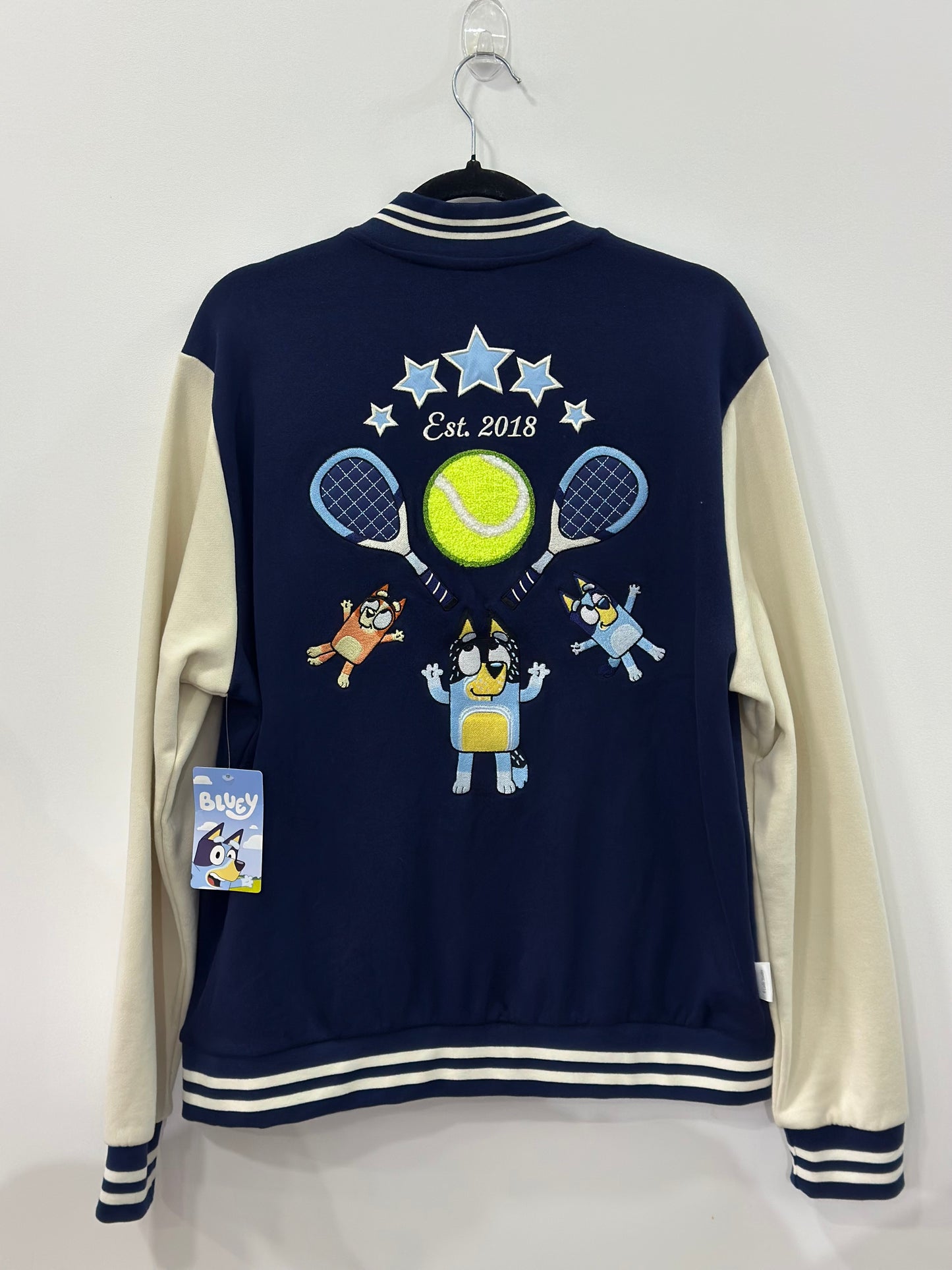 Disney Bluey Tennis Embroidered Bomber Jacket Medium