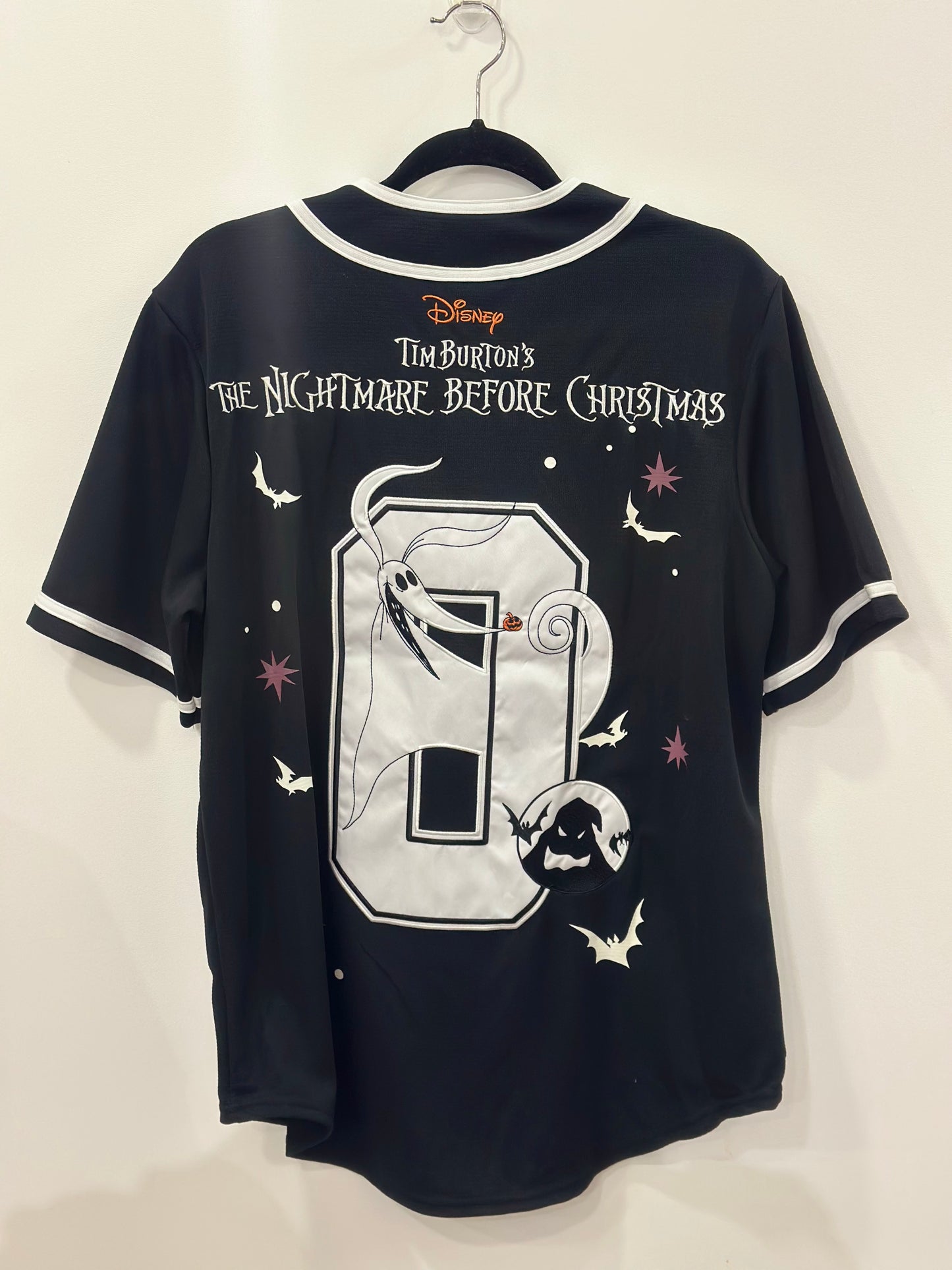 Disney The Nightmare Before Christmas Zero Glows In The Dark Baseball Shirt Medium