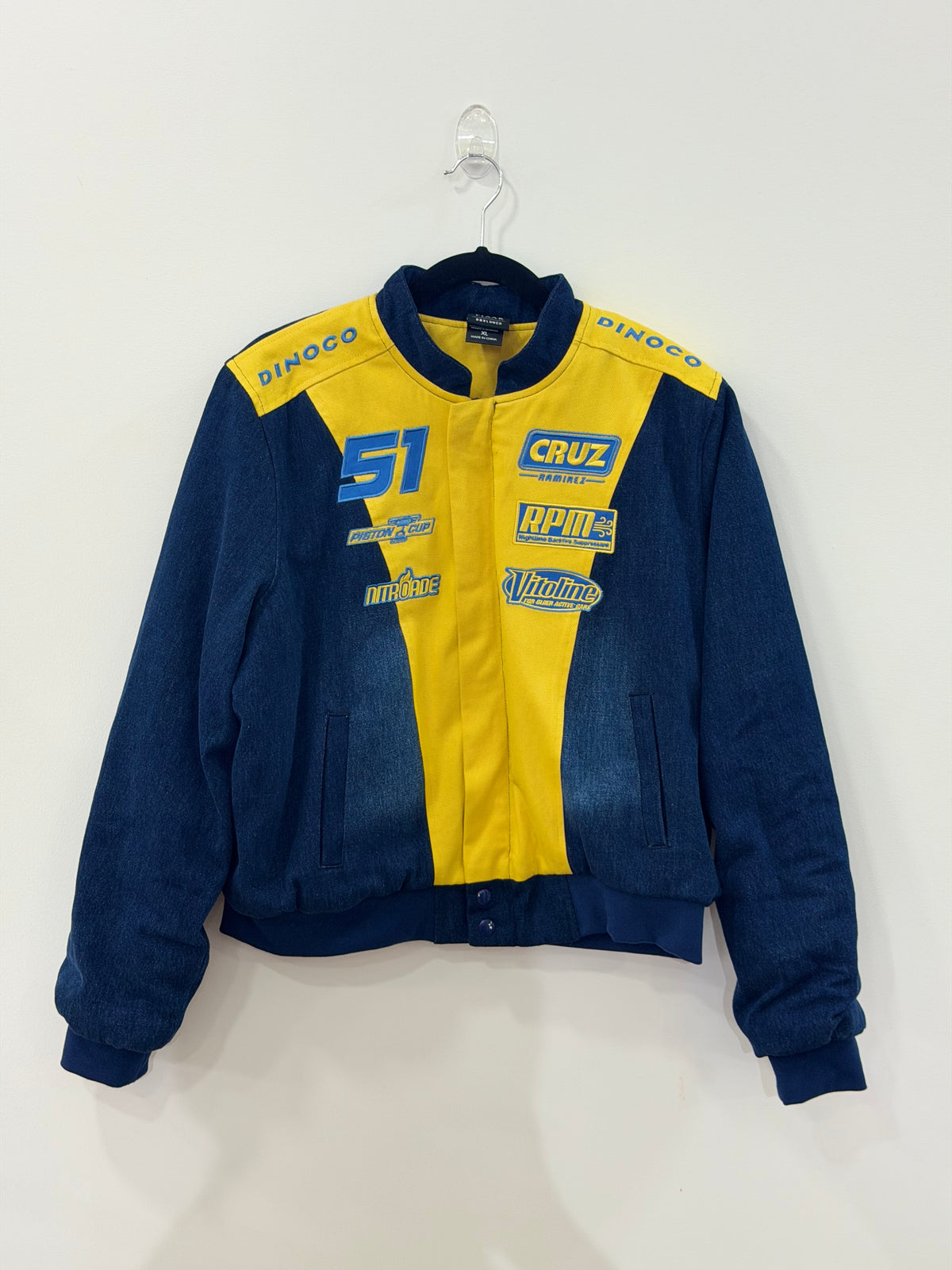 Disney Pixar Cars 3 Ramirez Cropped Denim Moto Jacket Extra Large