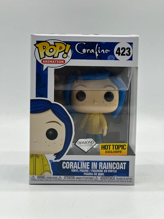 Pop! Animation Coraline 423 Coraline In Raincoat Diamond Collection HotTopic Exclusive
