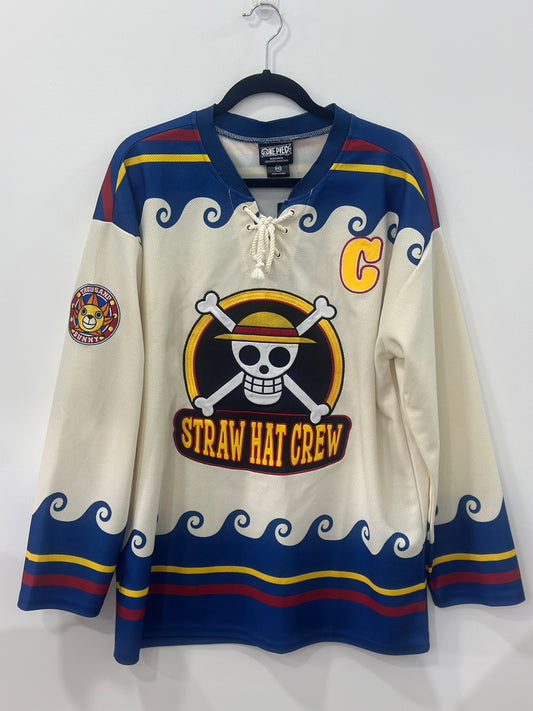 One Piece Straw Hat Crew Hockey Jersey Small