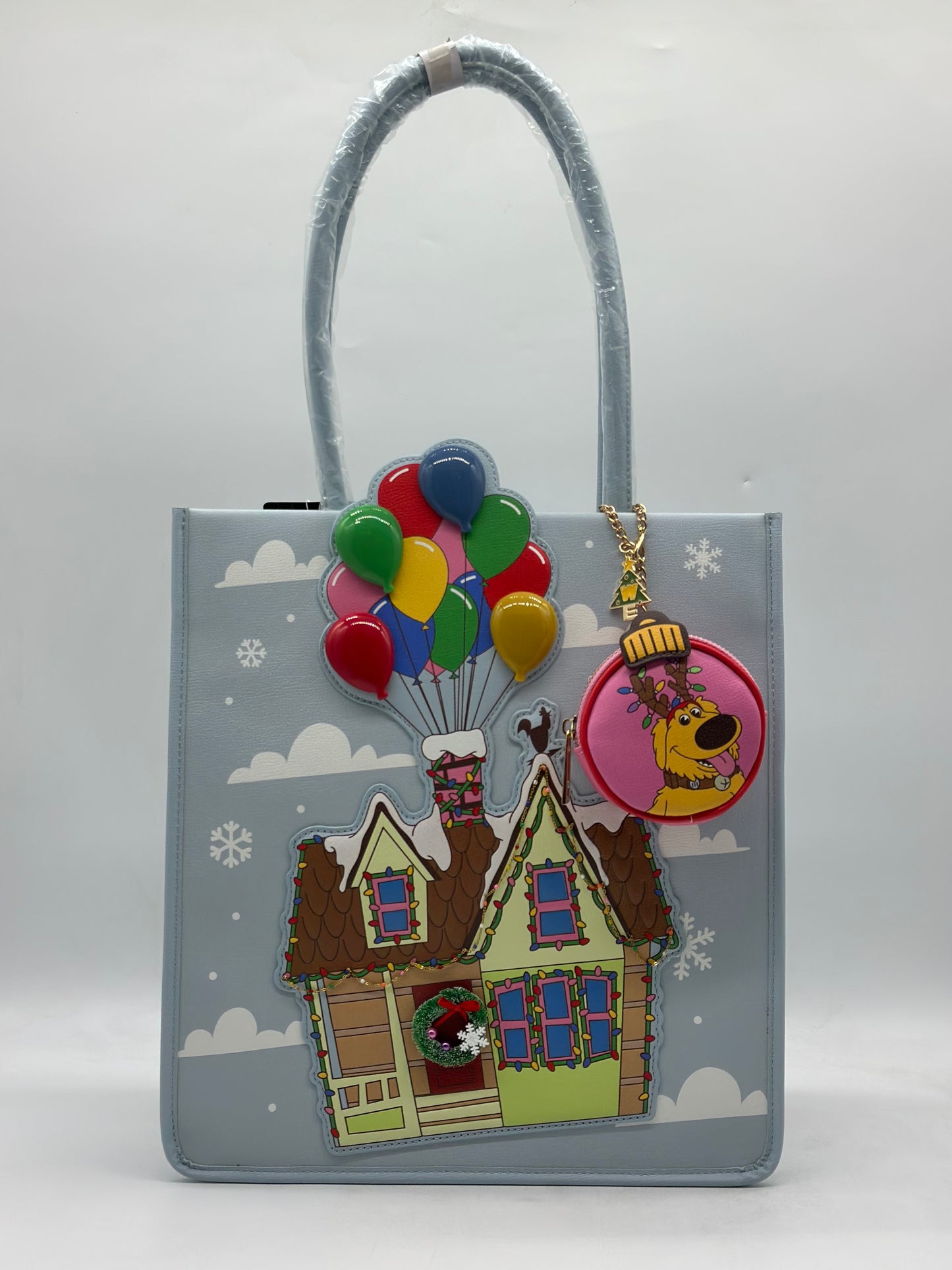 Disney Pixar UP Balloon House Holiday Tote Bag With Coin Purse