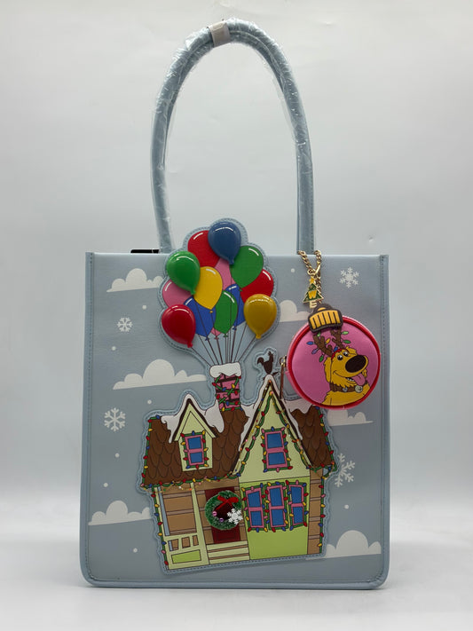 Disney Pixar UP Balloon House Holiday Tote Bag With Coin Purse
