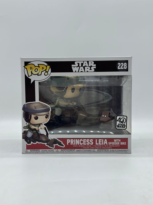 Pop! Star Wars 228 Princess Leia With Speeder Bike 40 Star Wars 6’Inch