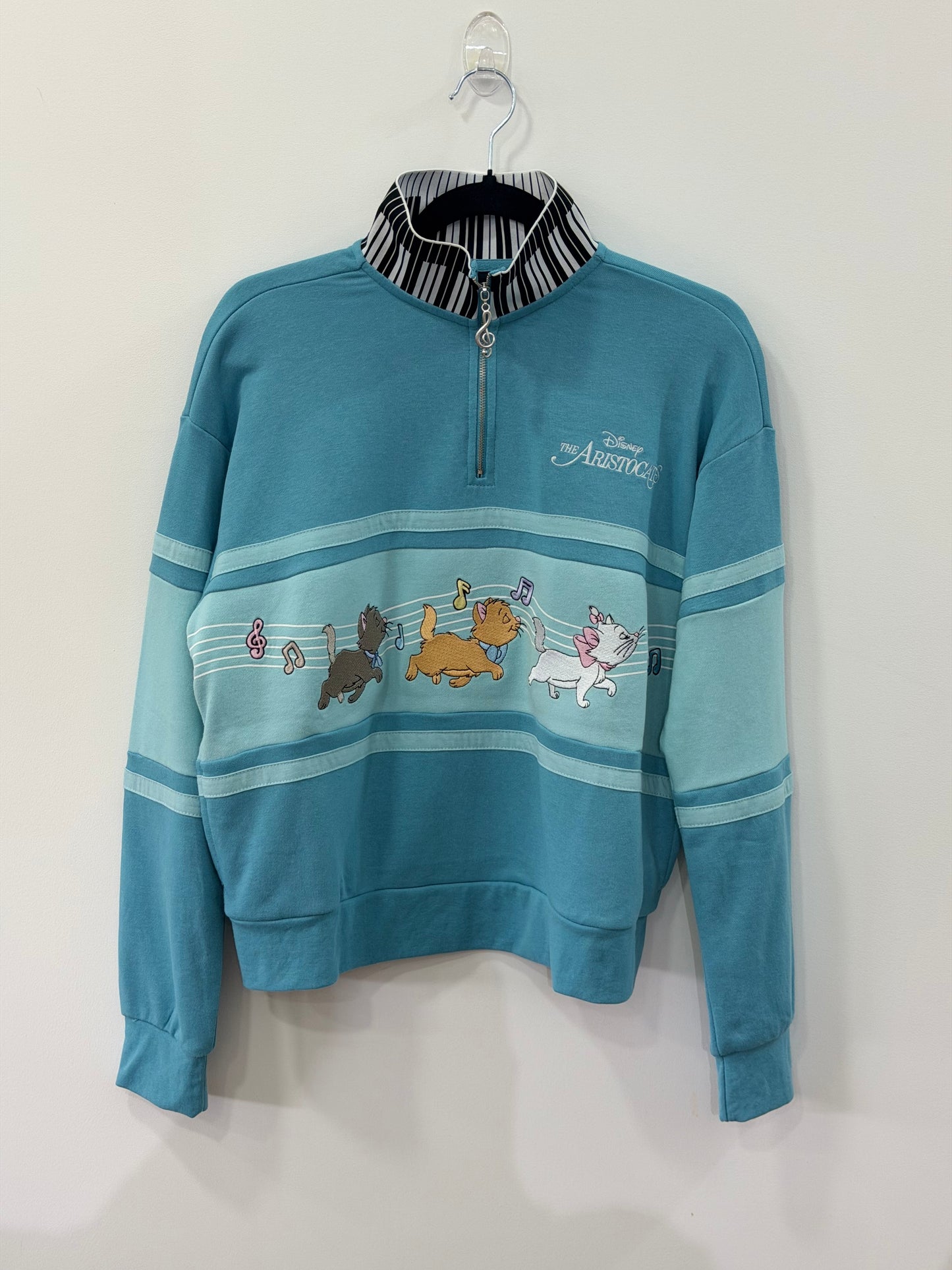 Disney The Aristocats Piano Quarter Zip Women’s Crewneck Small