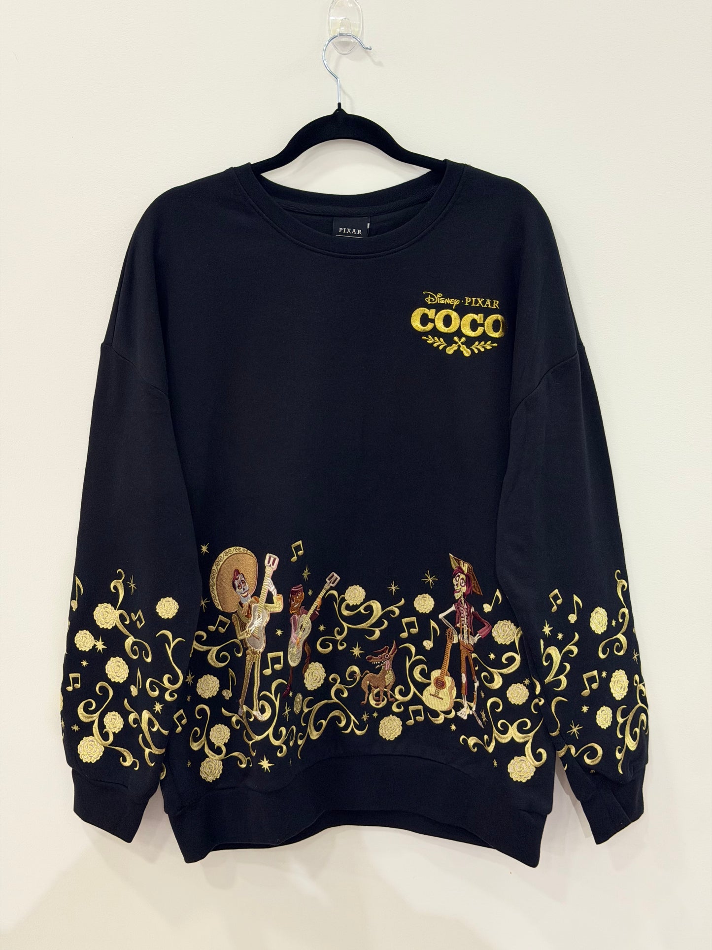 Disney Pixar Coco Embroidered Characters Crewneck Medium
