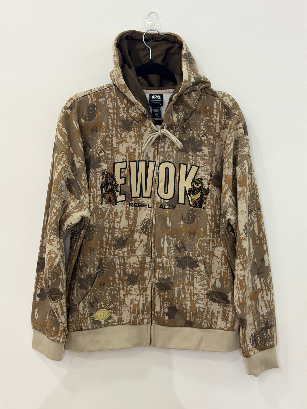 Star Wars Ewok Camo Zippered Hoodie Large