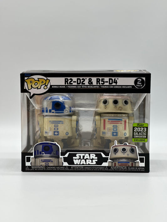 Pop! Star Wars 2 Pack R2-D2 & R5-D4 2023 Galactic Convention Exclusive